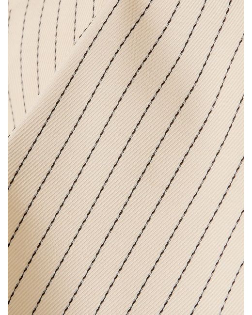 Frankie Shop Natural Kate Pinstriped Twill Shorts