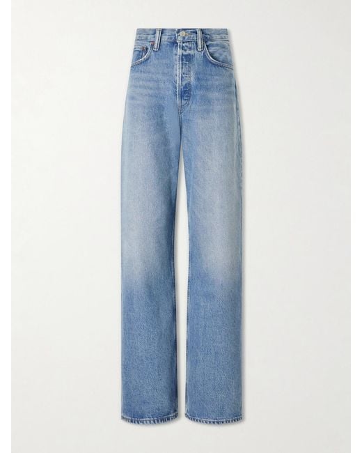 Agolde Blue Vintage Loose High-Rise Straight-Leg Jeans
