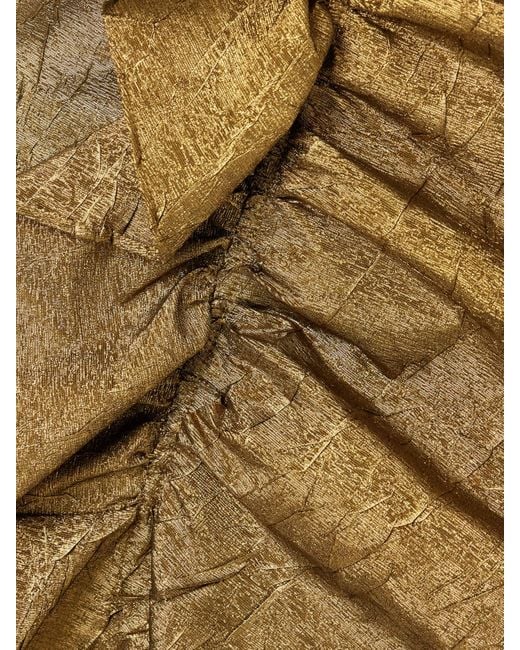 Ulla Johnson Natural Demetria Midikleid Aus Metallic-Taft