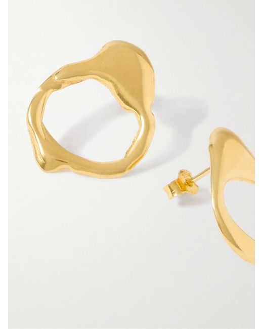 YSSO Metallic Droplet Mist-Plated Hoop Earrings