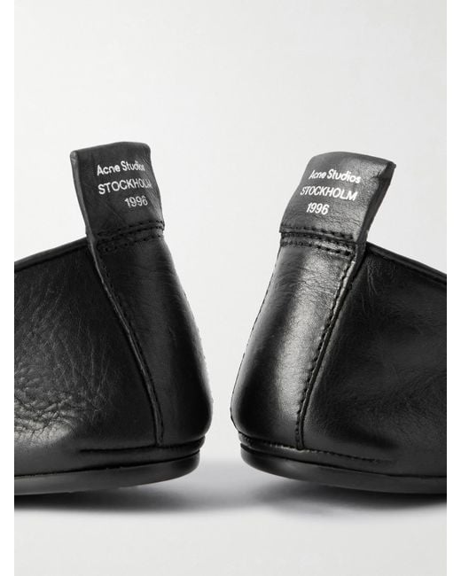 Acne Black Loafers Aus Strukturiertem Leder