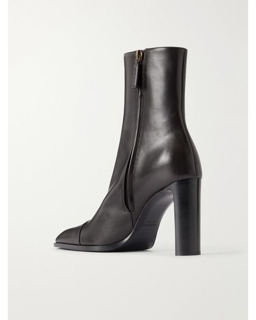 Saint Laurent Black Venetia 95 Leather Ankle Boots