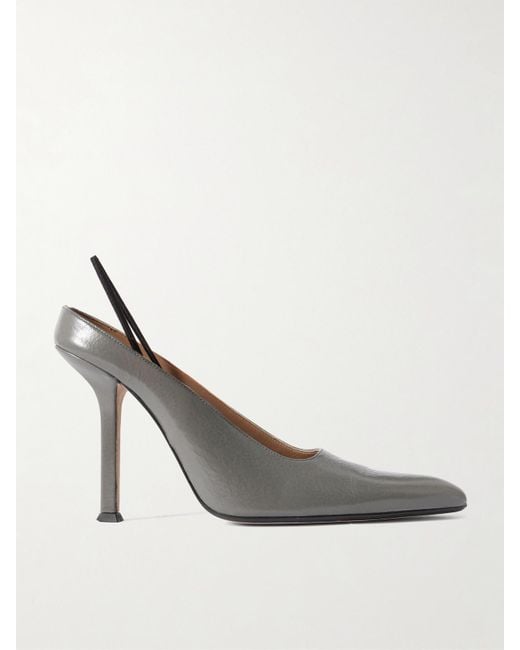 Calvin Klein White Suki Convertible Crinkled-Leather Pumps