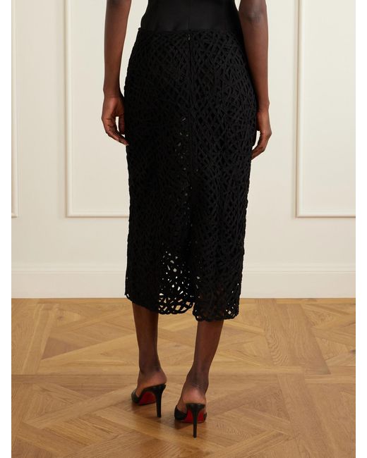 DIOTIMA Black Marseille Crocheted Midi Skirt