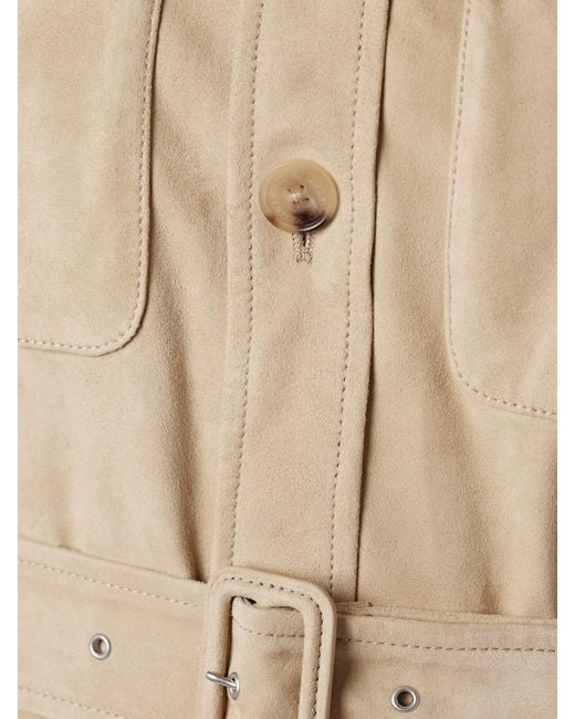Ralph Lauren Natural Gabbie Jacke Aus Veloursleder Mit Gürtel