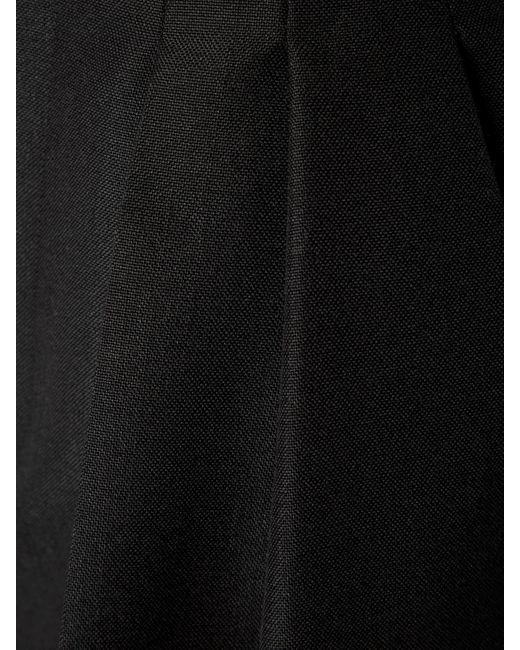 Saint Laurent Black Pleated Grain De Poudre Wool And Mohair-Blend Pants