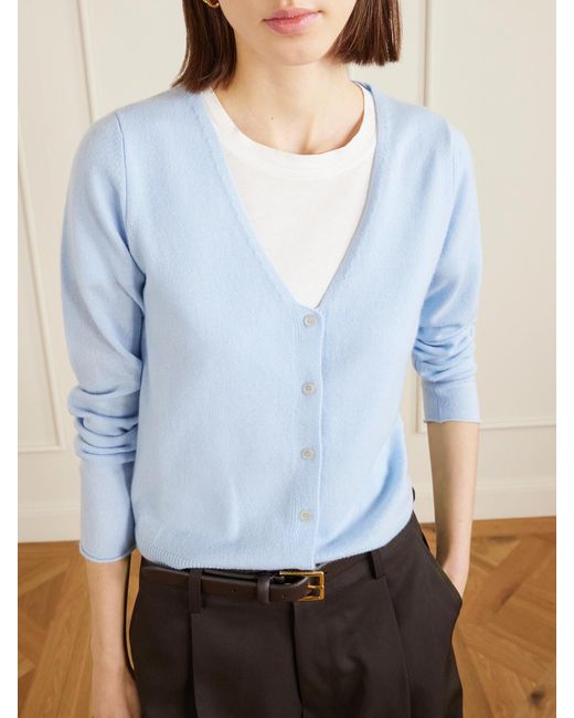 Allude Blue Cashmere Cardigan