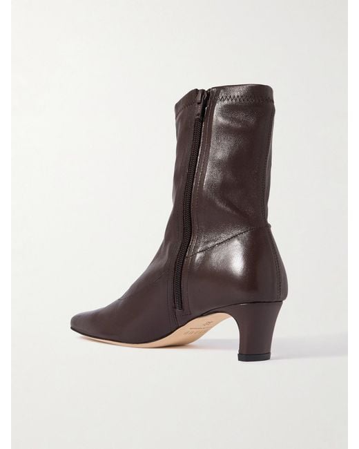 Staud Brown Wally Sock Leather Ankle Boots
