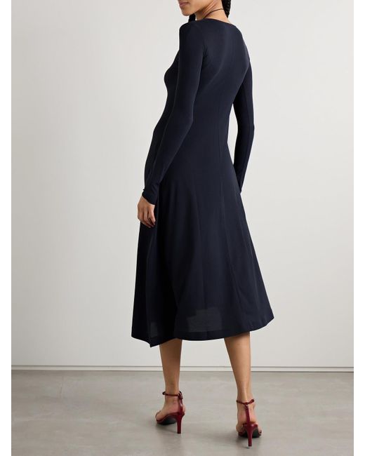 FFORME Blue Jo Asymmetrisches Midikleid Aus Stretch-Jersey Aus Seide