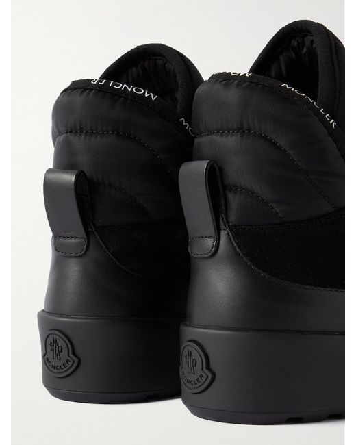 Moncler Black Cross Promyx Suede-Trimmed Quilted Shell And Leather High-Top Sneakers