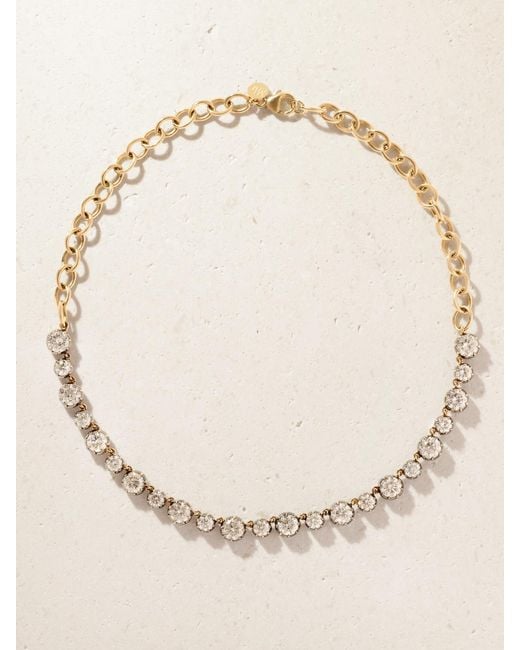 Marlo Laz Natural Georgian Rhodium-Plated 14-Karat Diamond Necklace