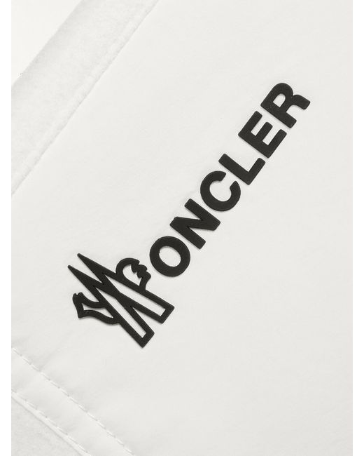Moncler White Shell-Paneled Fleece Tapered Sweatpants