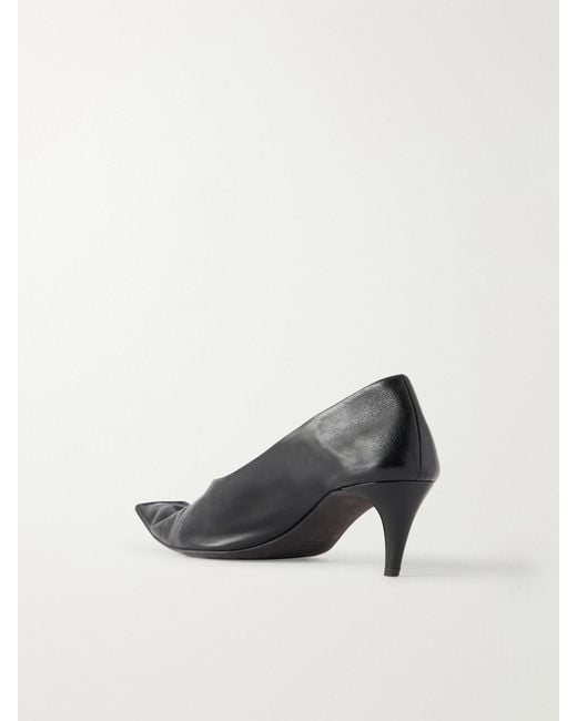 Khaite Black Marlene Leather Pumps