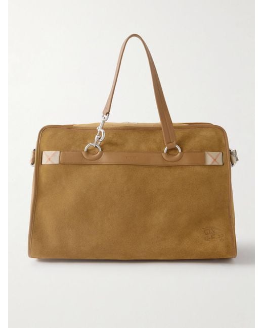 Burberry Natural Weekender Aus Veloursleder Mit Lederbesätzen