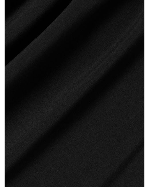 Jacquemus Black Rita Draped Gathered Crepe De Chine Mini Dress
