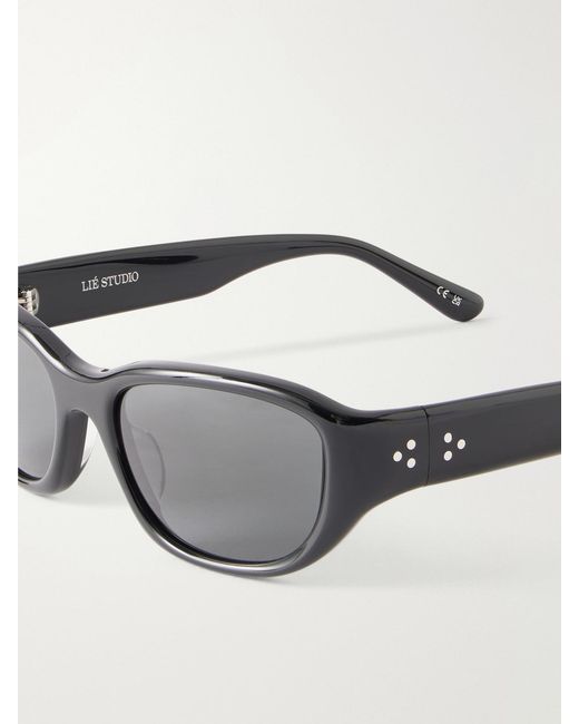 LIE STUDIO Gray Matteo D-Frame Acetate Sunglasses