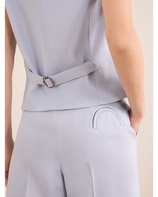 Blazé Milano White Vezon Pleated Tapered Woven Pants