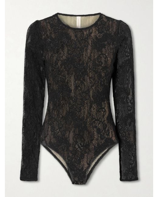 Zimmermann Black Stretch-Lace Bodysuit
