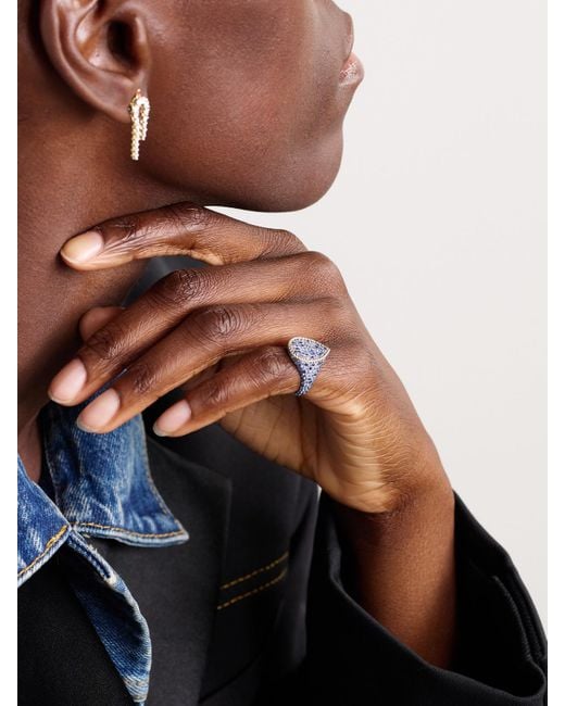 Yvonne Léon Blue Poire 9-Karat Sapphire Ring