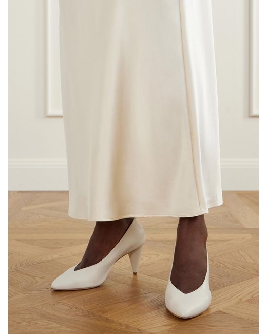 Victoria Beckham White Maverick 80 Leather Pumps
