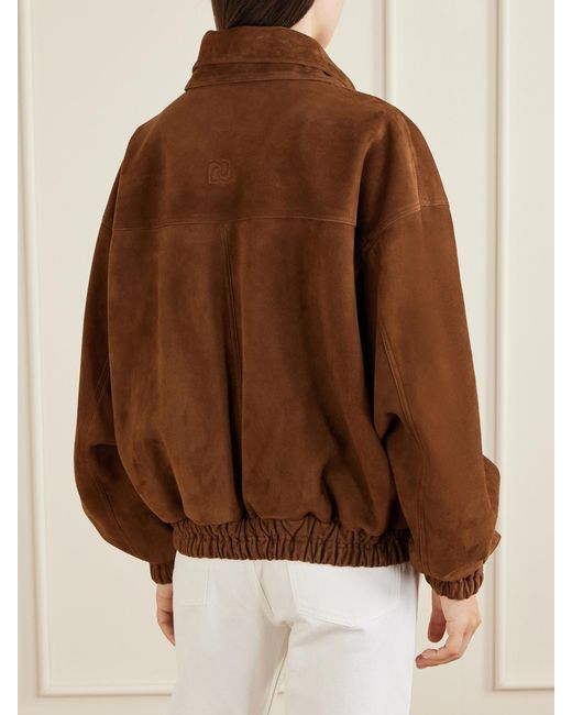 Magda Butrym Brown Suede Biker Jacket