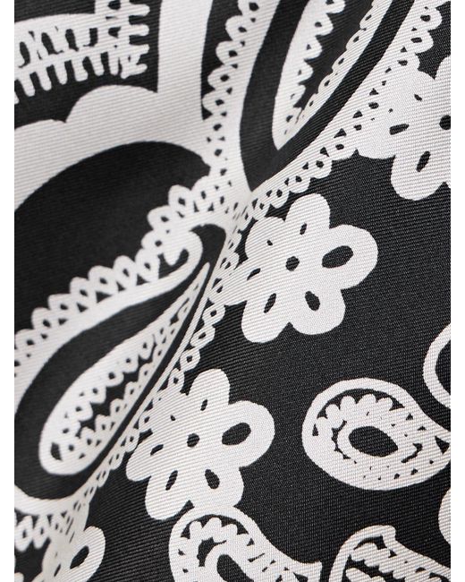 Nili Lotan Black Frances Bandana-Print Silk-Twill Shorts