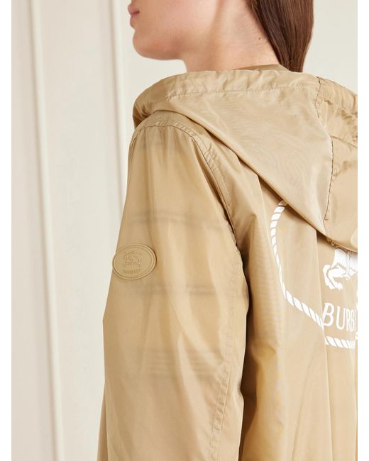 Burberry Natural Nelson Hooded Printed Shell Jacket