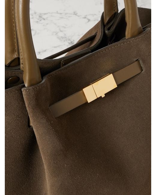 DeMellier London Green New York Tote Aus Veloursleder Mit Lederbesätzen