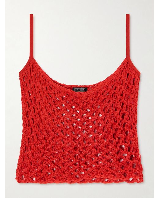 Haight Red Clara Open-Knit Tank
