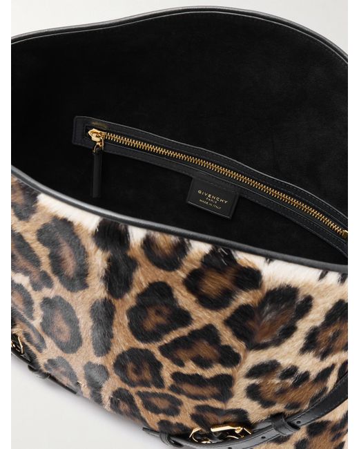 Givenchy Multicolor Voyou Medium Leopard-Print Calf Hair Shoulder Bag