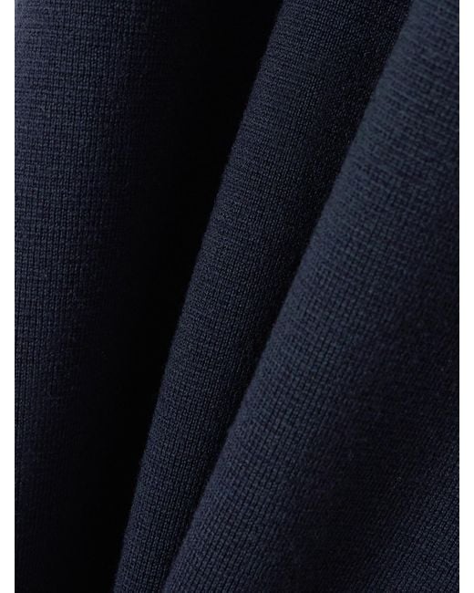 Max Mara Blue Delfi Midikleid Aus Wolle Mit Schnürungen