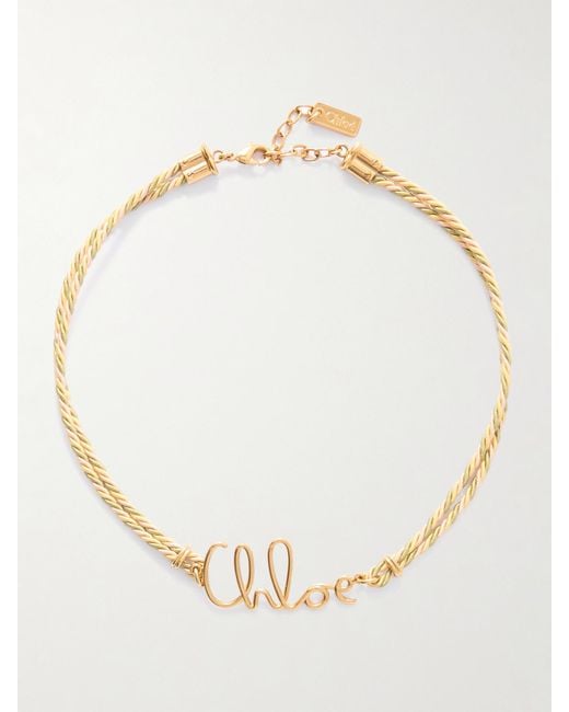Chloé Natural Kette Mit Kordel Und Goldfarbenen Details