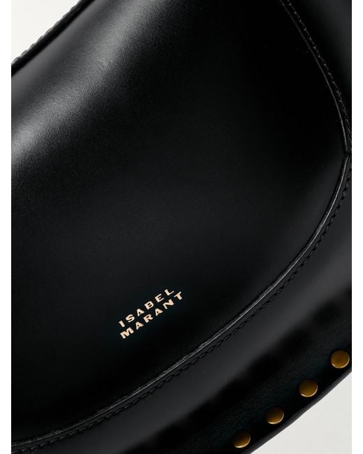 Isabel Marant Black Oskan Moon Studded Leather Shoulder Bag