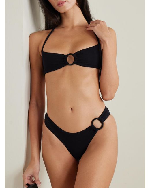 Matteau Black Embellished Stretch Recycled Bikini Briefs