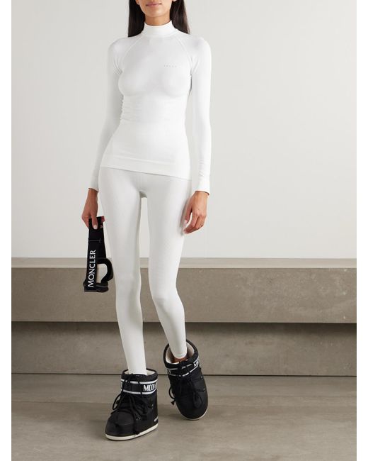 Falke White Maximum Warm Stretch-Jersey Turtleneck Top