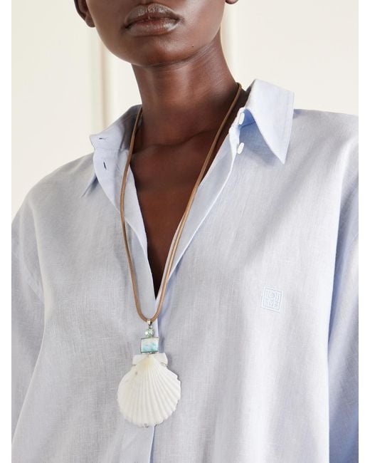 Jennifer Behr White Alisa-Tone Shell Necklace
