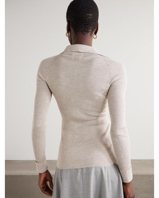 Sa Su Phi Natural Cardigan Aus Einer Gerippten Kaschmir-Seidenmischung