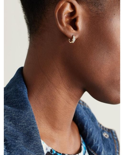 Sydney Evan Natural 14-Karat Diamond Hoop Earrings
