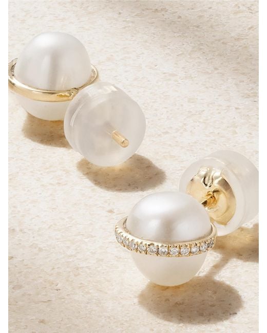 Melissa Joy Manning Natural 14-Karat Recycled, Pearl And Diamond Earrings