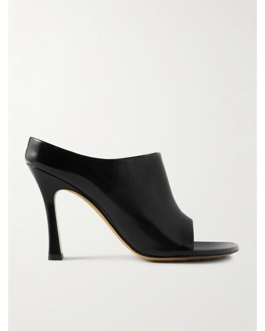 Bottega Veneta Black Rana Mules Aus Leder