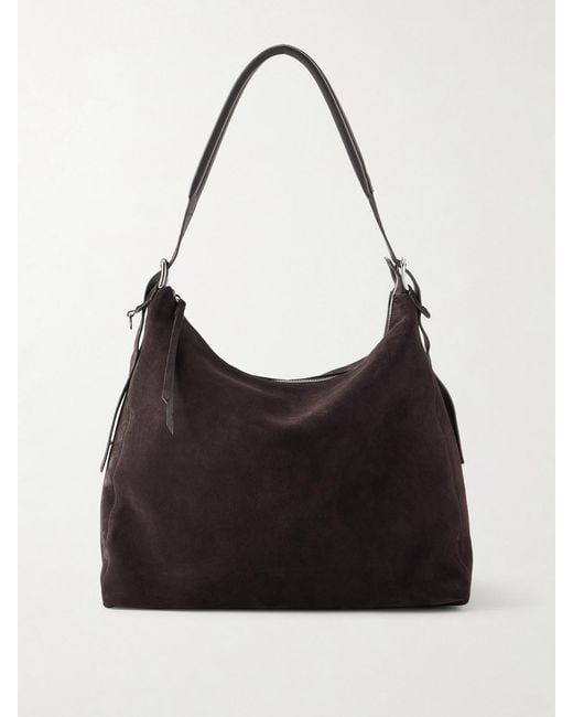 Lemaire Black Belted Suede Shoulder Bag