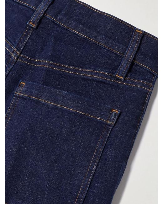 FRAME Blue Le Slim Palazzo Modernist Pocket Hoch Sitzende Jeans Mit Weitem Bein