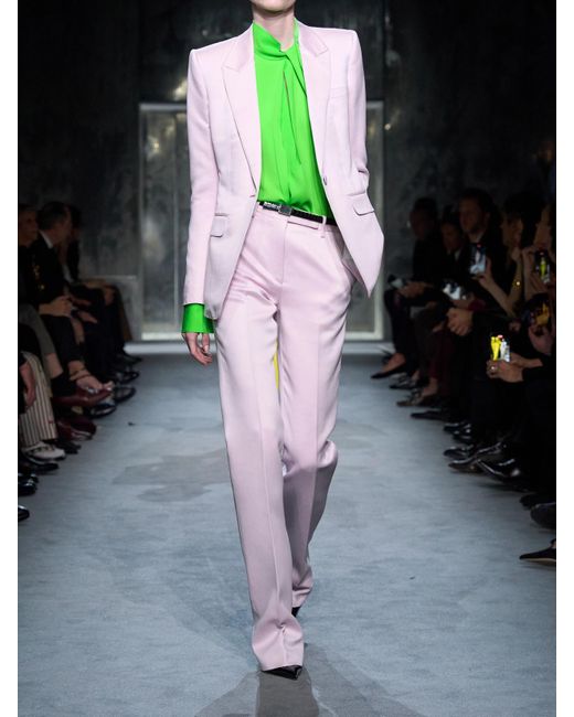 Tom Ford Green Cutout Draped Pleated Silk-Georgette Blouse