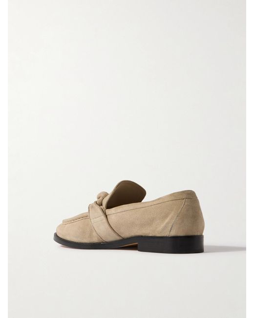 Bottega Veneta Natural Astaire Embellished Suede Loafers