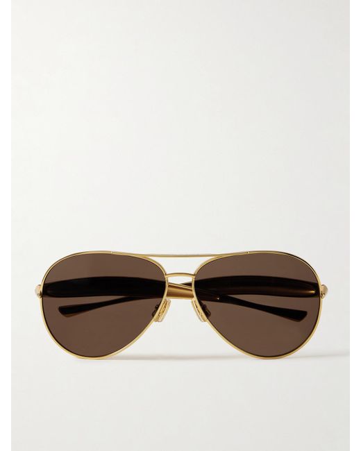 Bottega Veneta Metallic Sardine Goldfarbene Pilotensonnenbrille