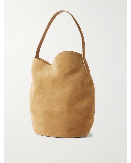 Liffner Natural Buckled Suede Bucket Bag