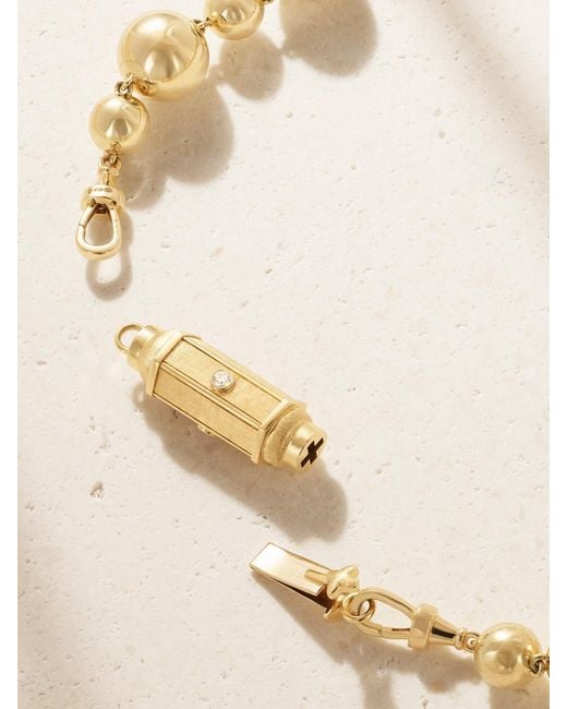 Marie Lichtenberg Natural Baby Locket Grain D'Or 14-Karat Diamond Necklace