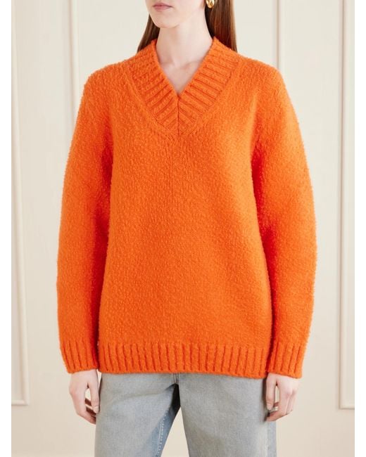 The Elder Statesman Orange Sundance Brushed Cashmere Sweater