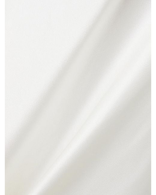 Vivienne Westwood White Galaxy Cape-Effect Strapless Organic Silk Chiffon-Trimmed Satin Gown