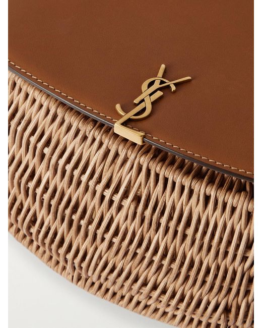 Saint Laurent Brown Voltaire Schultertasche Aus Bambus Mit Lederbesätzen